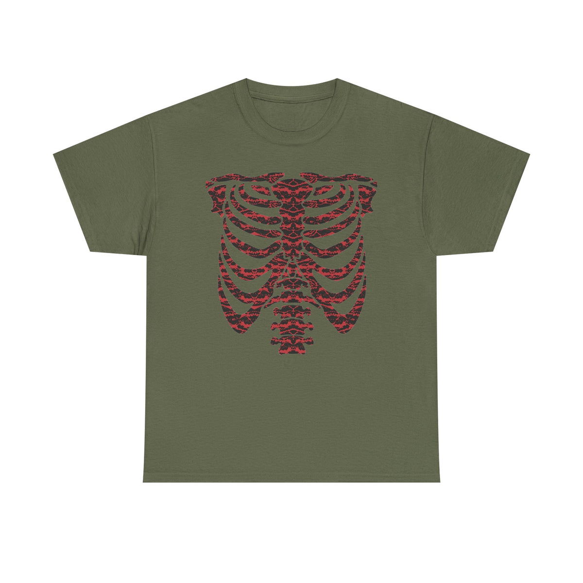 Tiger Camo Skeleton Ribcage  — T-Shirt